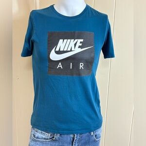 The Nike Tee Short Sleeve T-Shirt Blue Nike Air Graphic Mens Small 100% Cotton